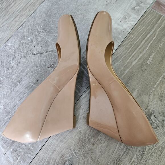 Jessica Simpson Womens Sampson Wedge Heel Pump Nude Patent Round Toe Size 7.5 - Picture 9 of 16